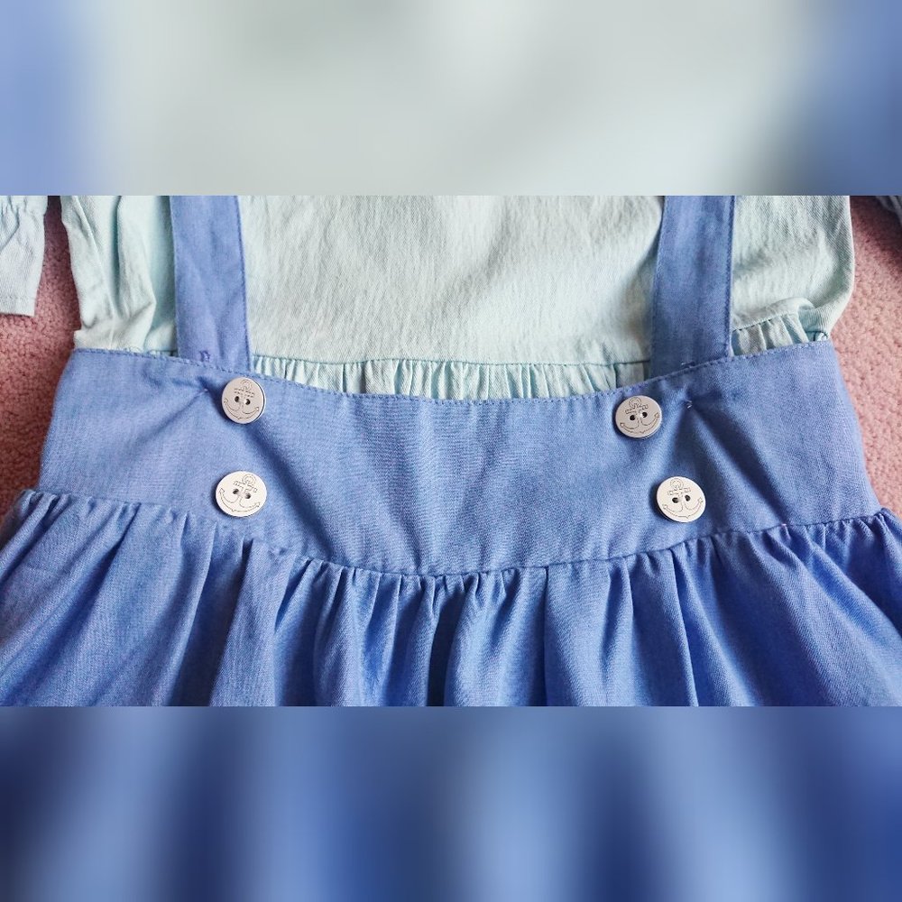 Pastel Blue Mini Dress & Suspender Skirt Set - Picture 7 of 11